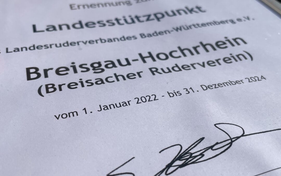 Breisacher Ruderverein e.V. wird „Landesstützpunkt Breisgau-Hochrhein“